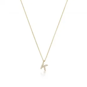 Diamond Jewellery 18ct Gold Diamond Initial Necklace NDQ154/K