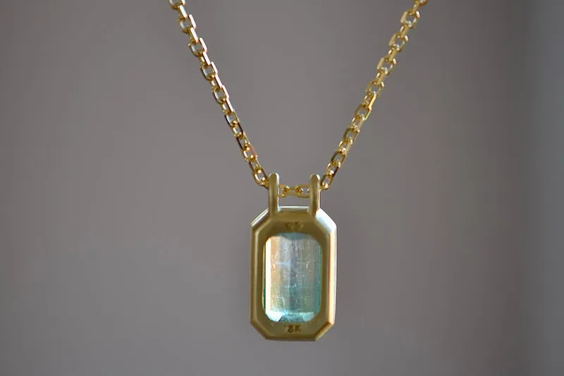 Duo Bale Emerald Pendant Necklace