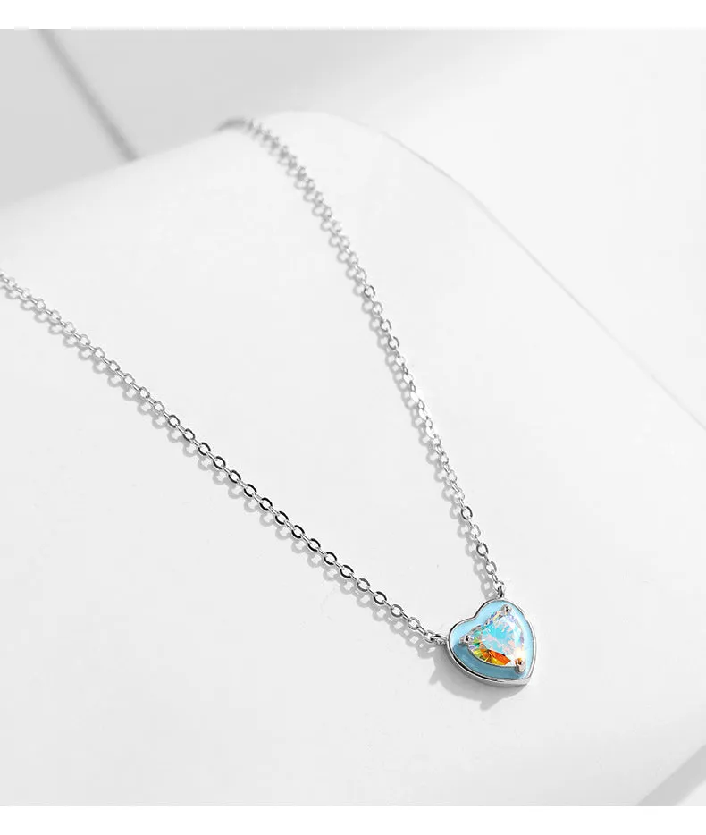 Elegant Gradient Zircon Sterling Silver Necklace