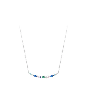 Elegant Korean Style Sterling Silver Zircon Necklace