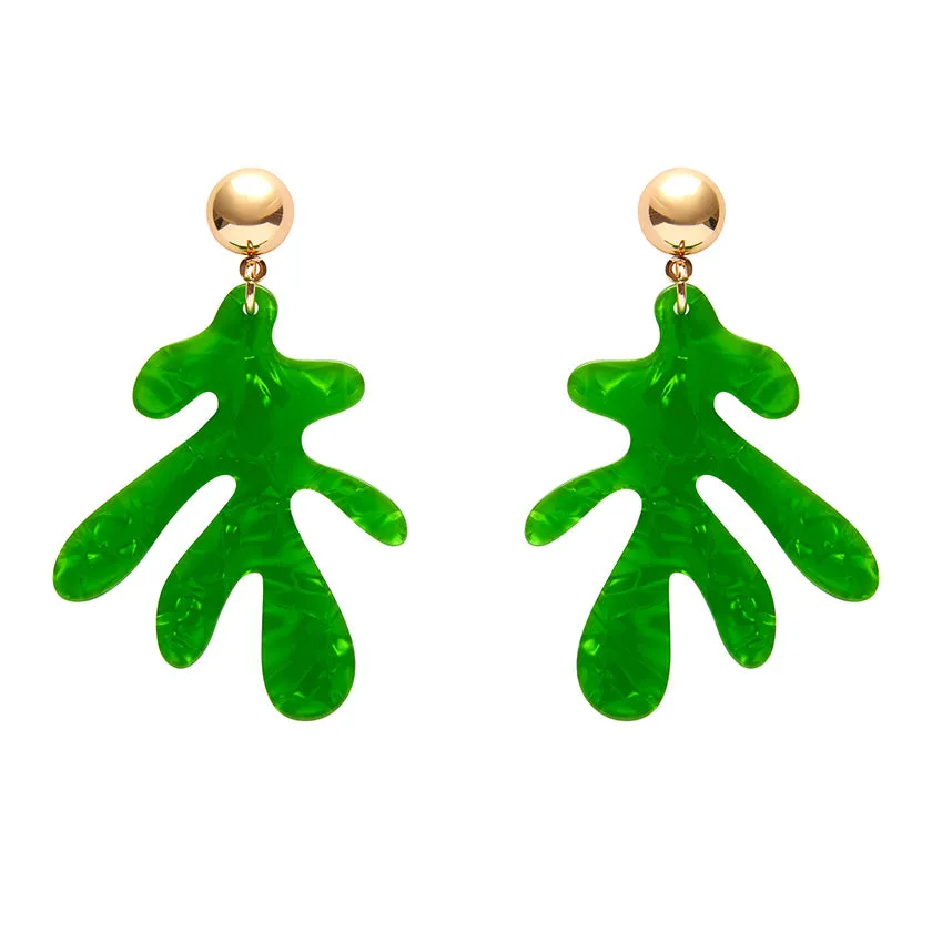 Erstwilder - Coral Ripple Drop Earrings - Green