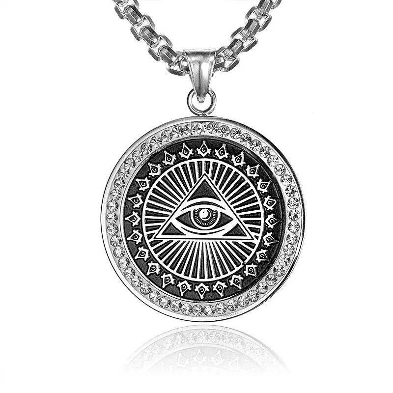 Eye Of Providence Pendant -  Round (Gold/Silver)