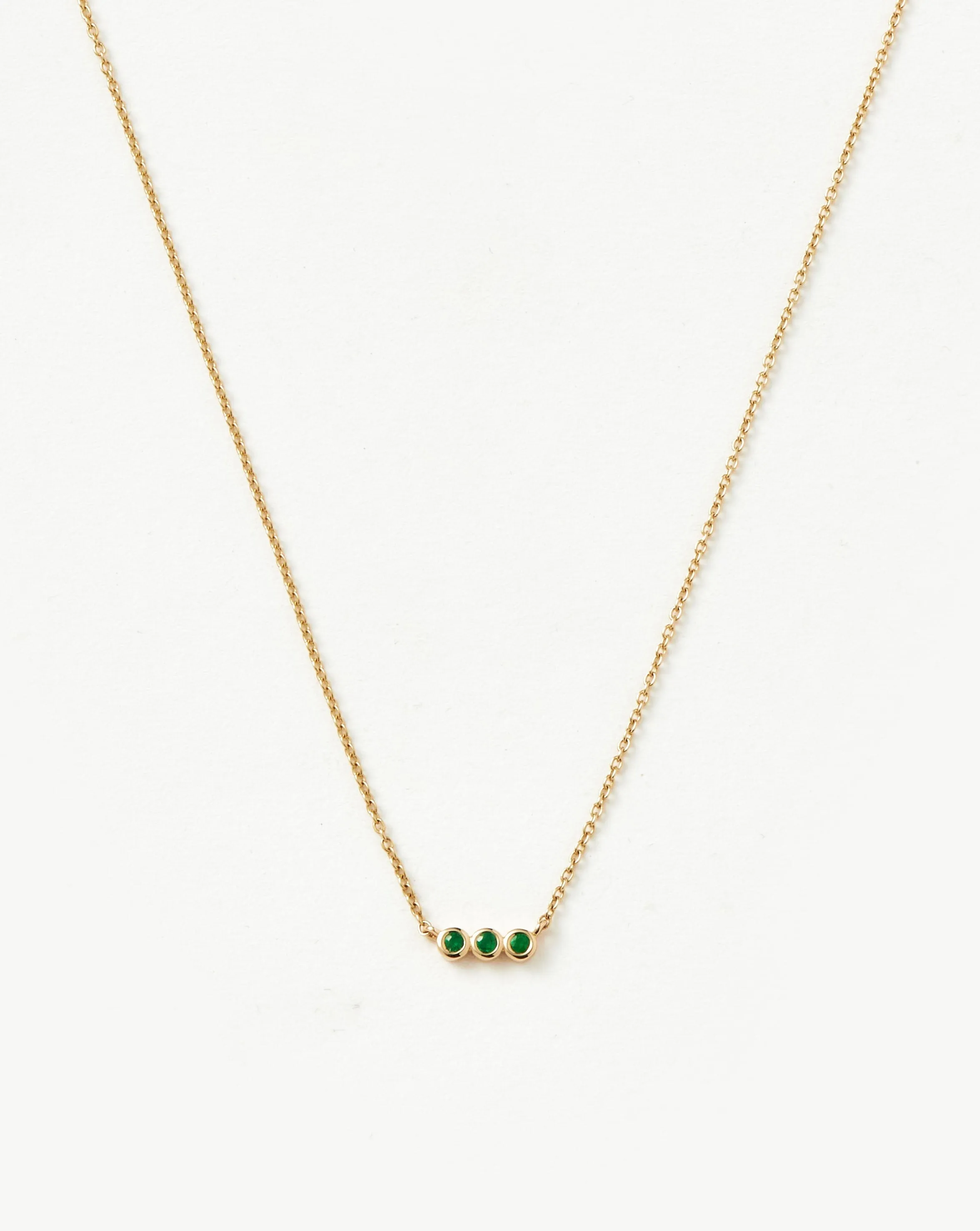 Fine Emerald Solitaire Trio Necklace