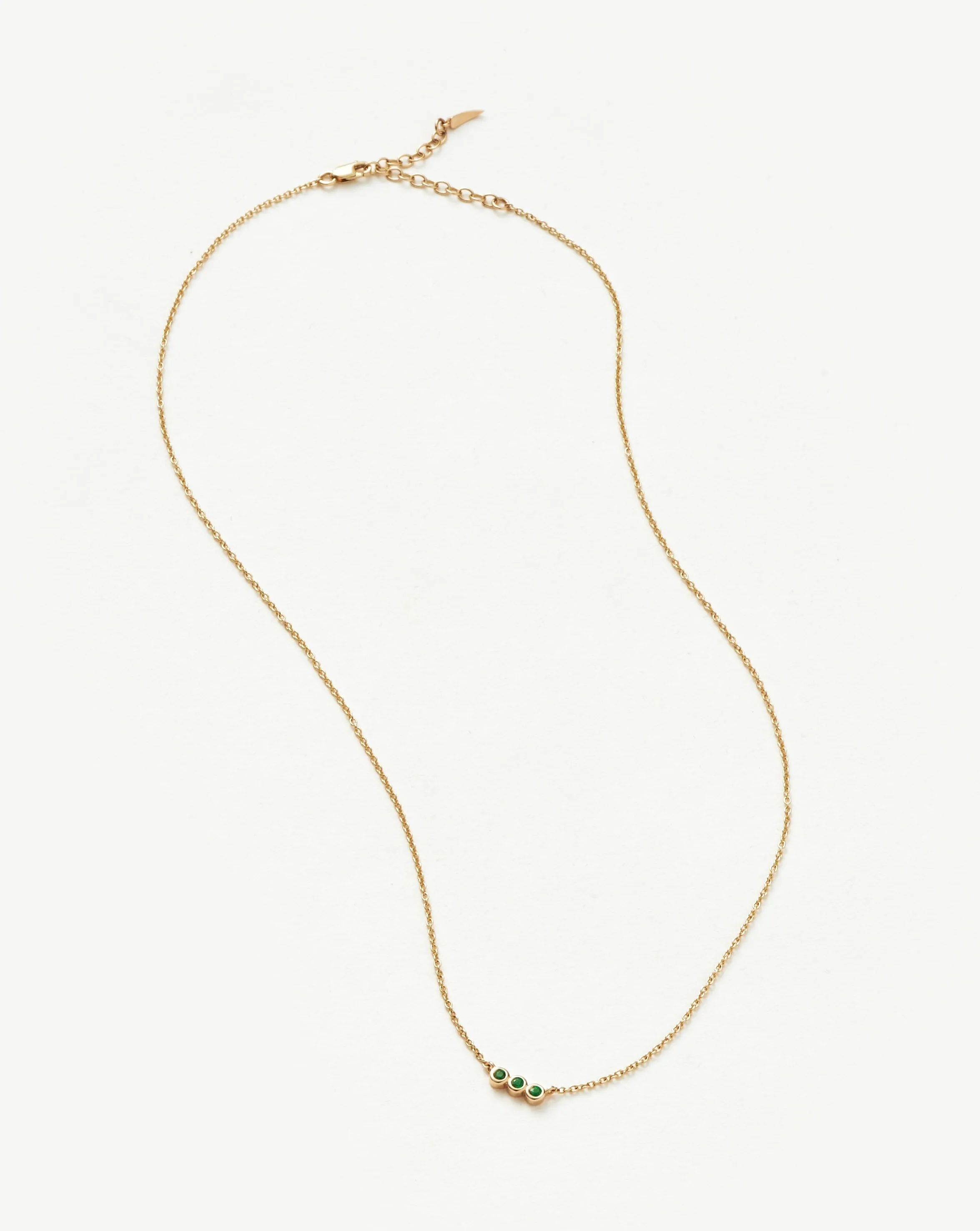 Fine Emerald Solitaire Trio Necklace