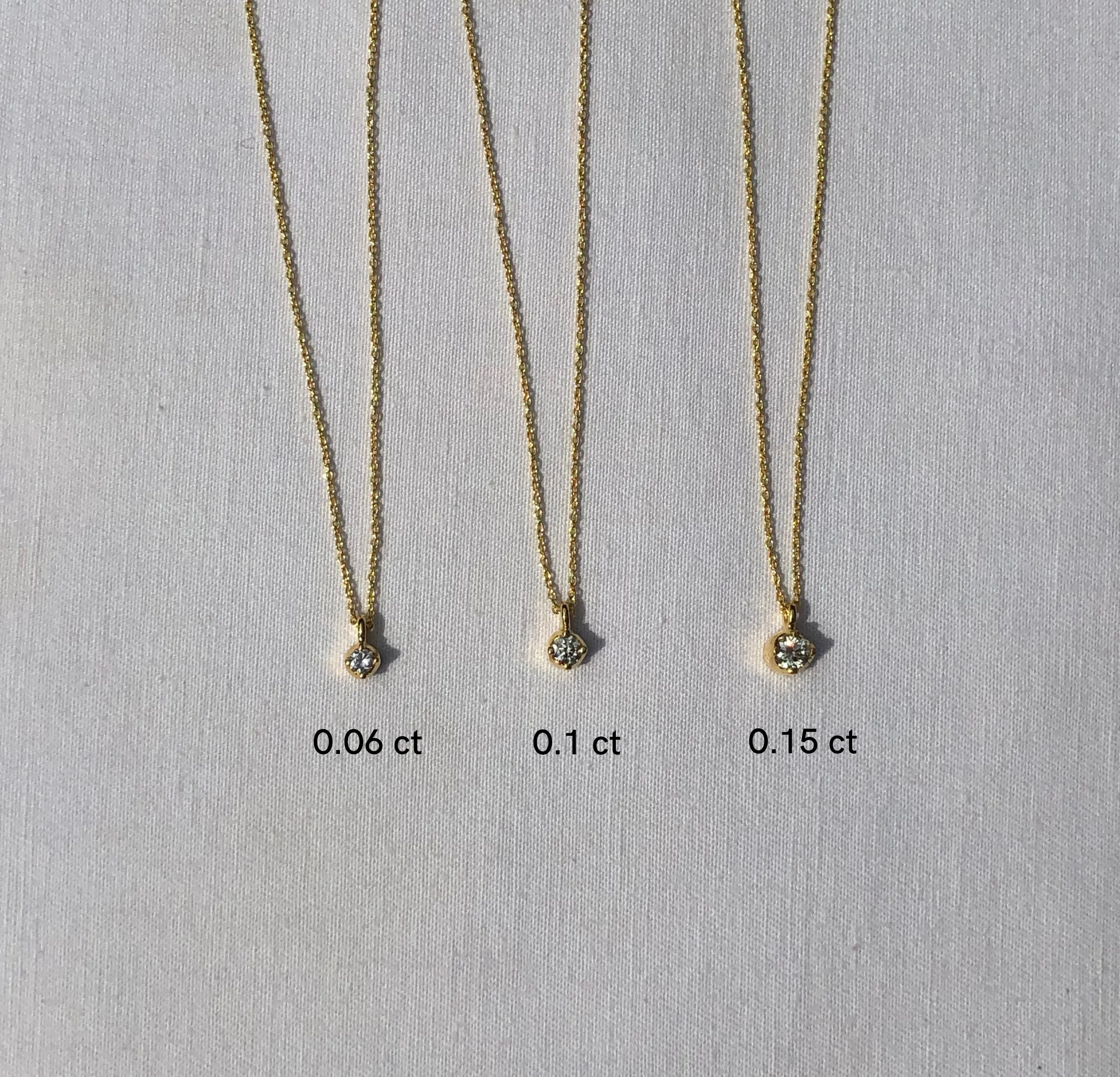 Floating Diamond Necklace, Solid 18k Gold