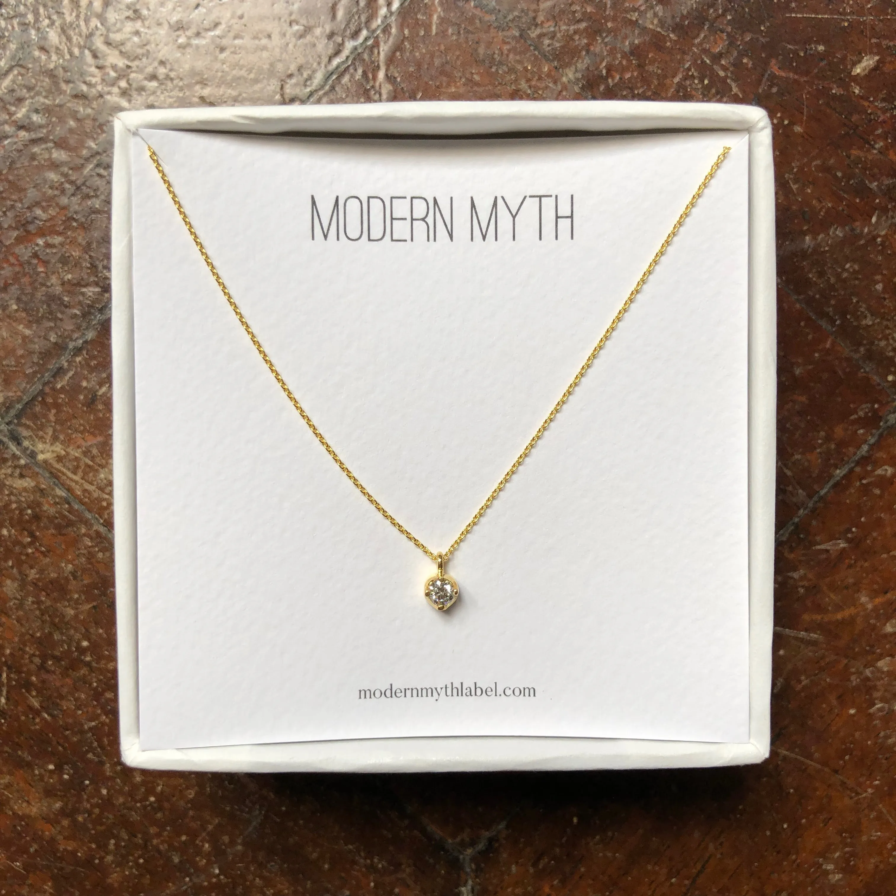 Floating Diamond Necklace, Solid 18k Gold