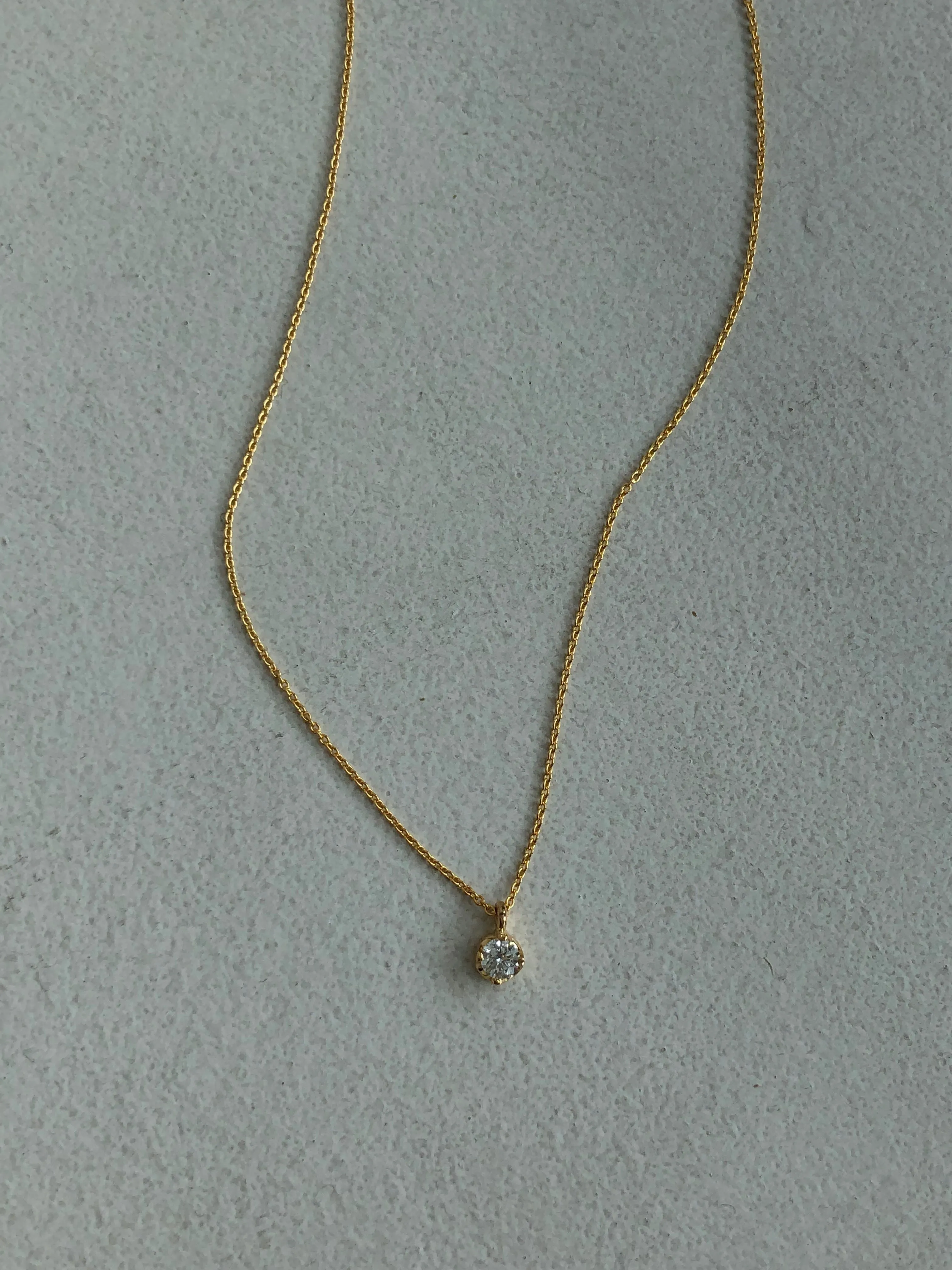 Floating Diamond Necklace, Solid 18k Gold