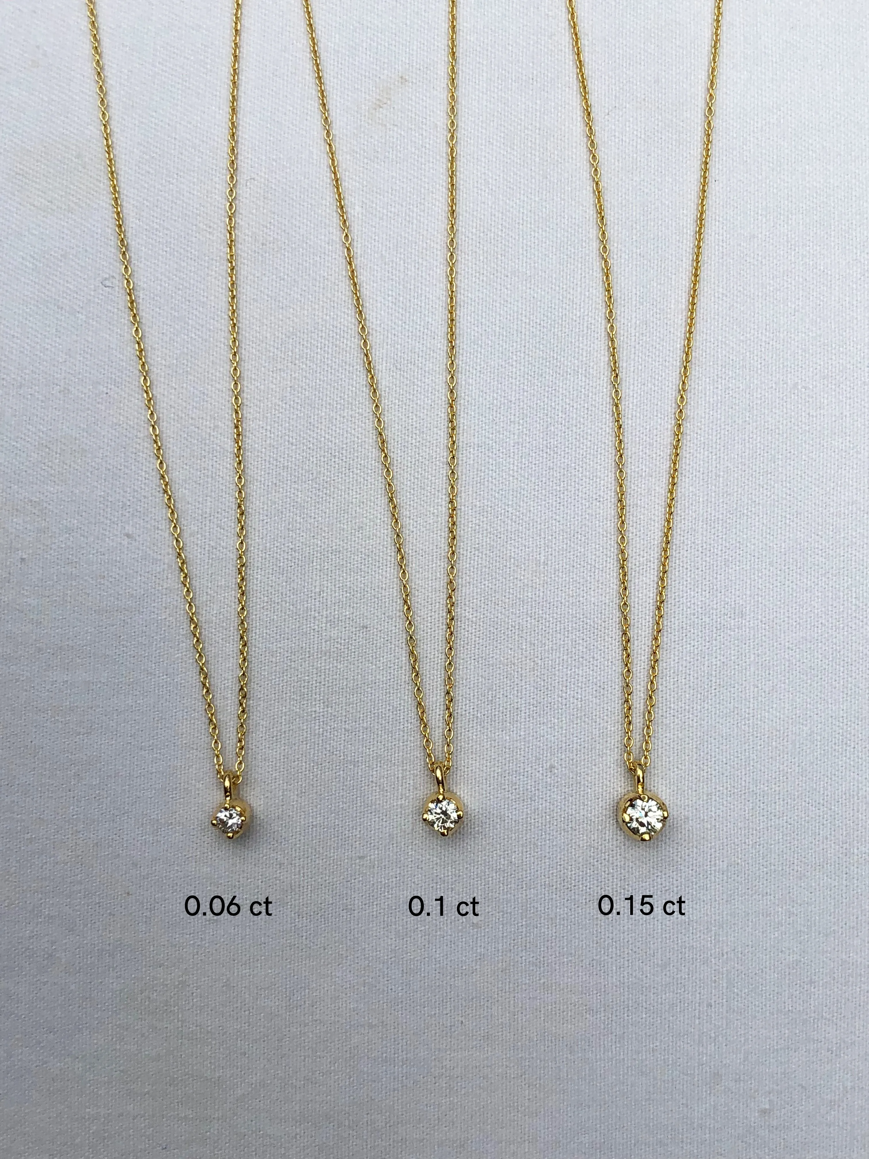 Floating Diamond Necklace, Solid 18k Gold