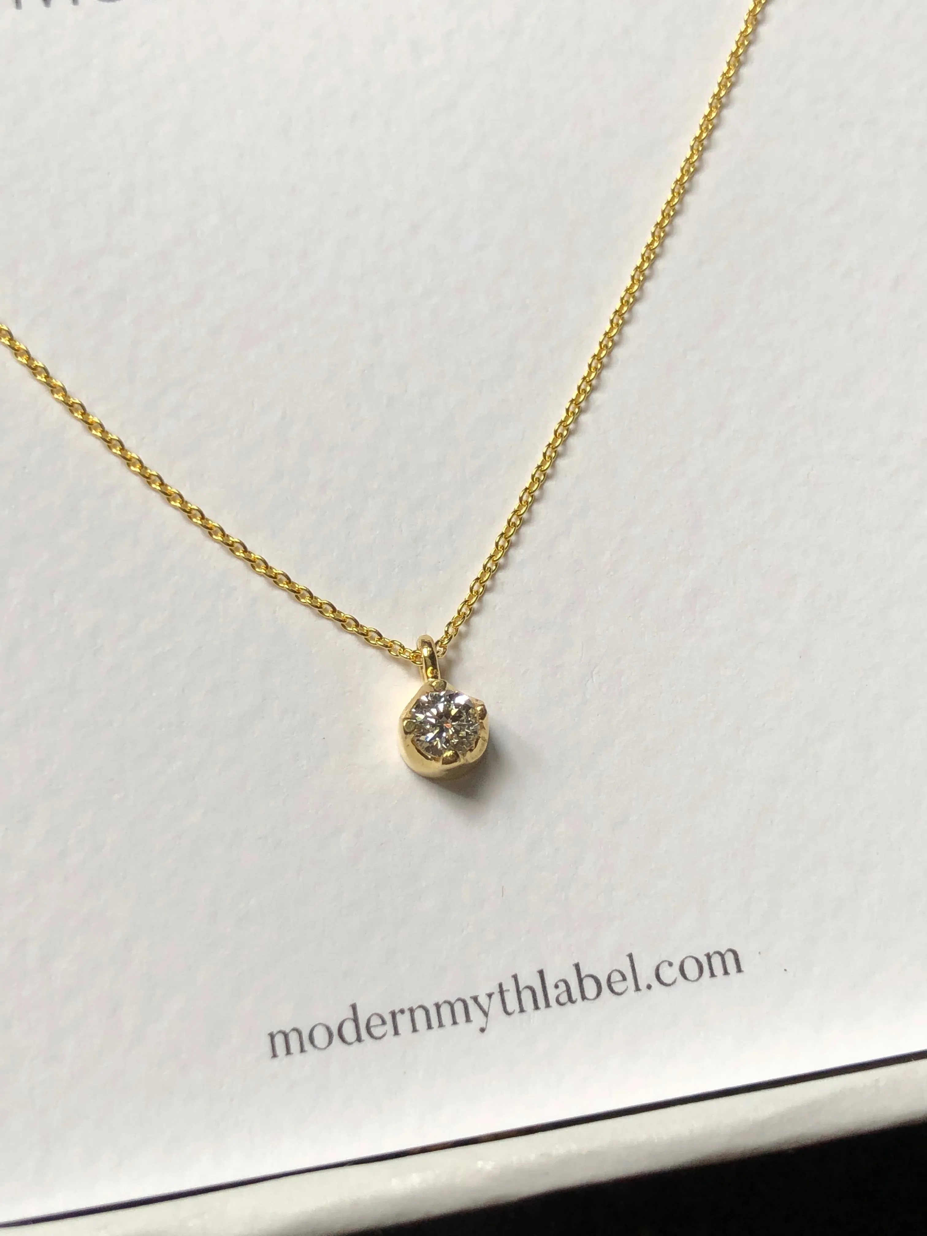 Floating Diamond Necklace, Solid 18k Gold