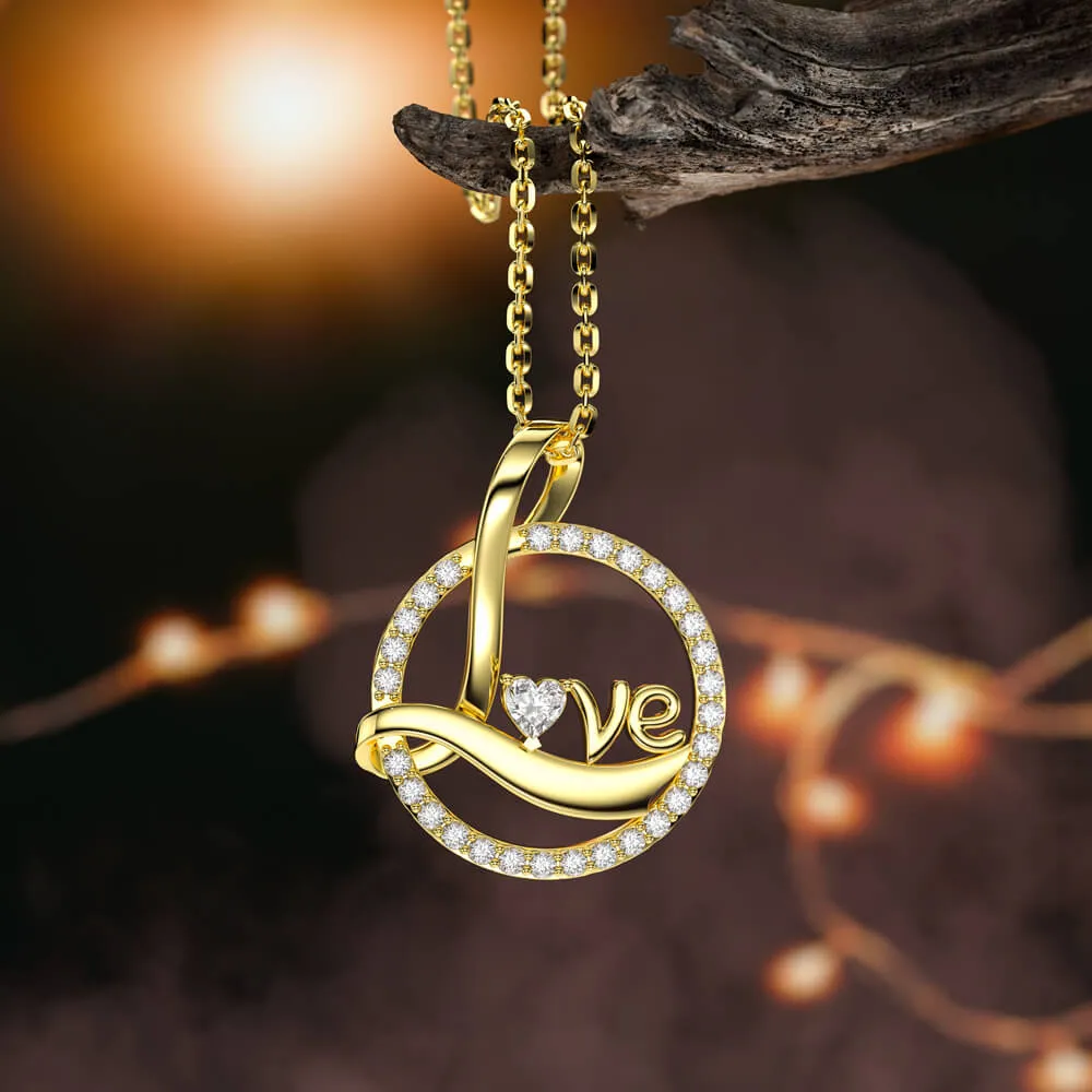 Gold Love Necklace Jewelry Gift