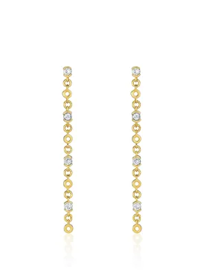 Gold Lyla drop earrings with white topaz