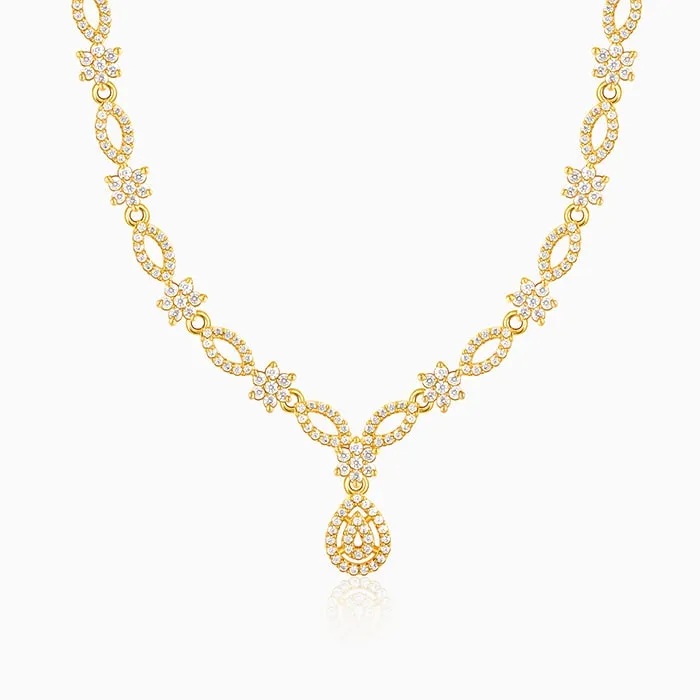 Golden Zircon Shine Elegant Necklace