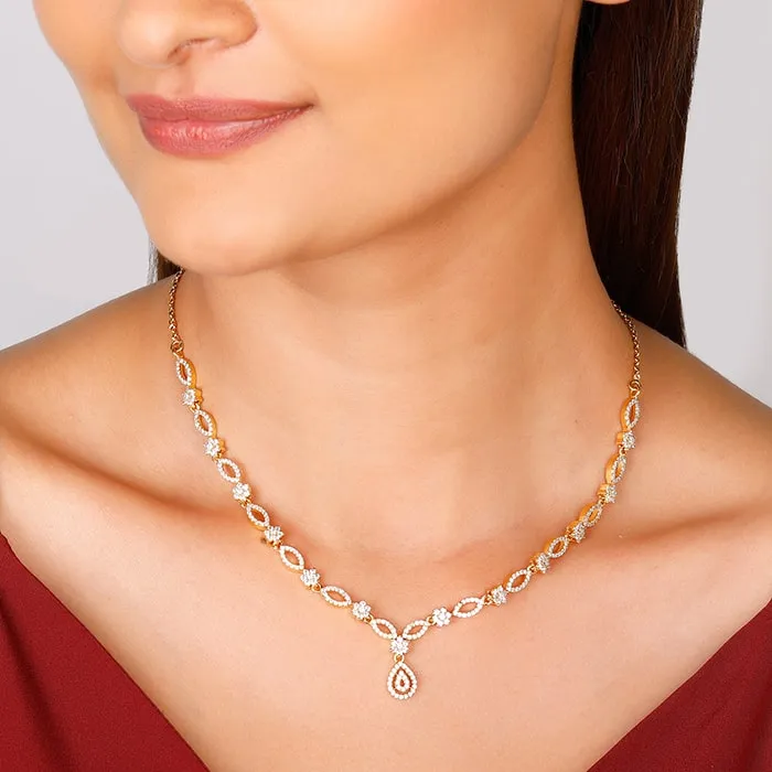 Golden Zircon Shine Elegant Necklace