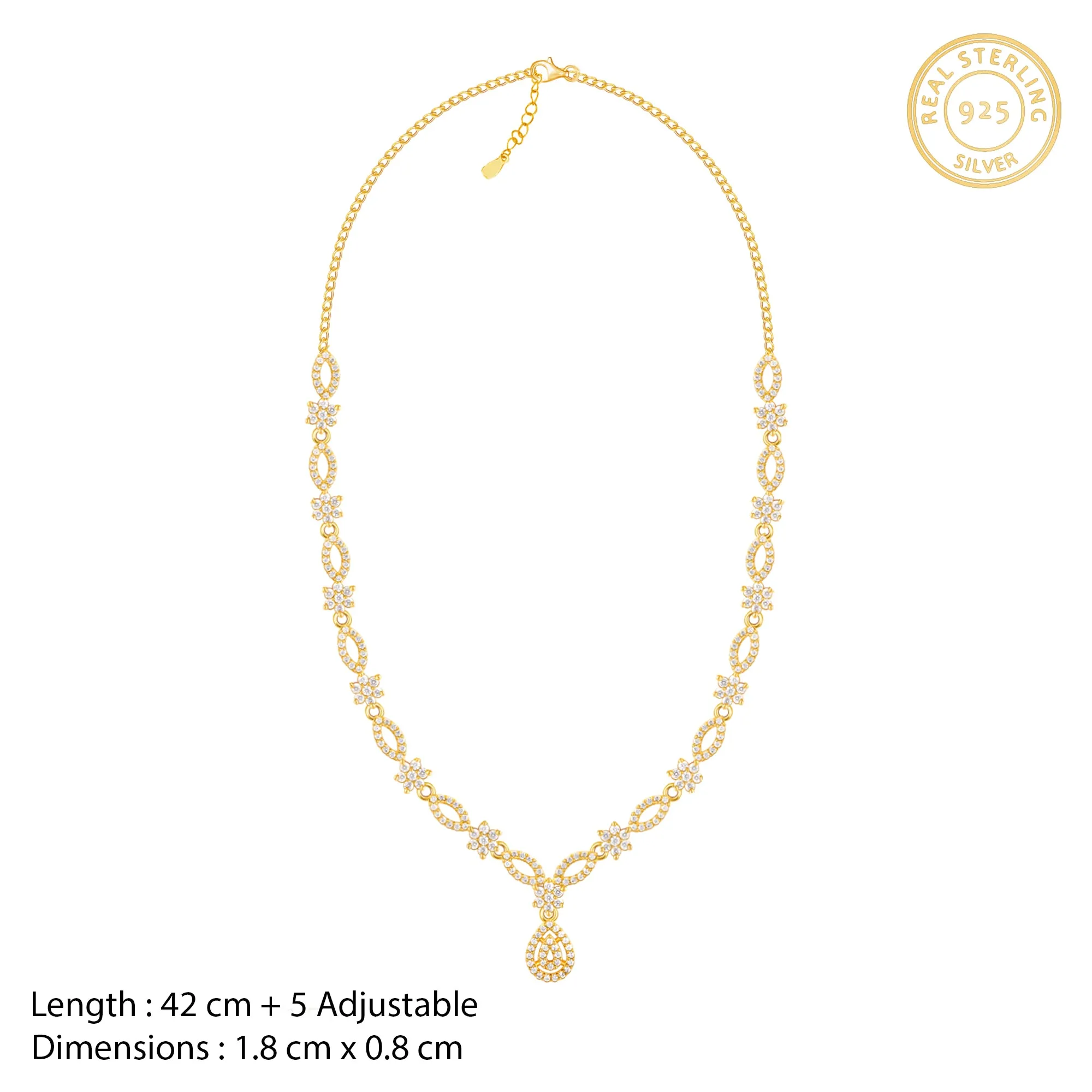 Golden Zircon Shine Elegant Necklace