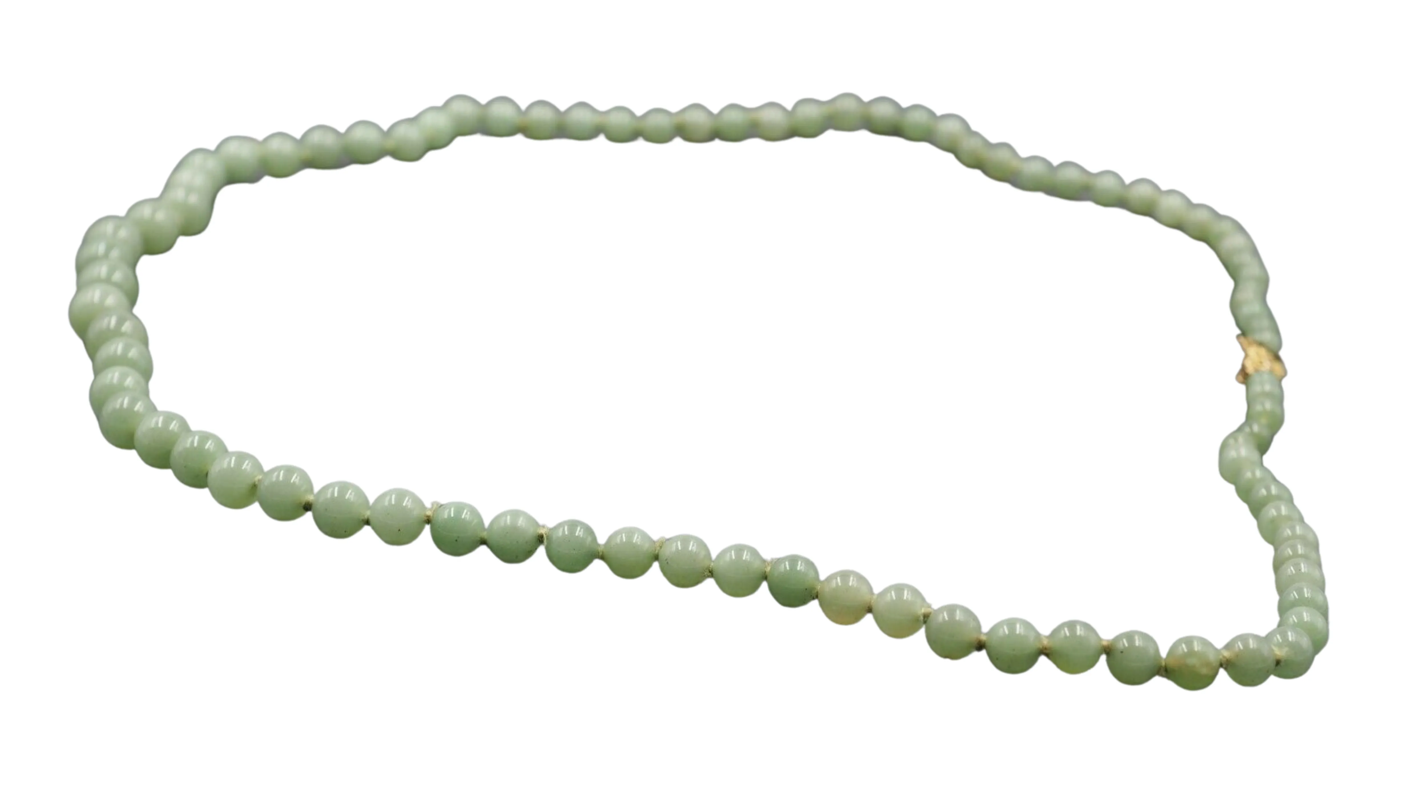 Graduated Jade Necklace with 9ct Yellow Gold Clasp