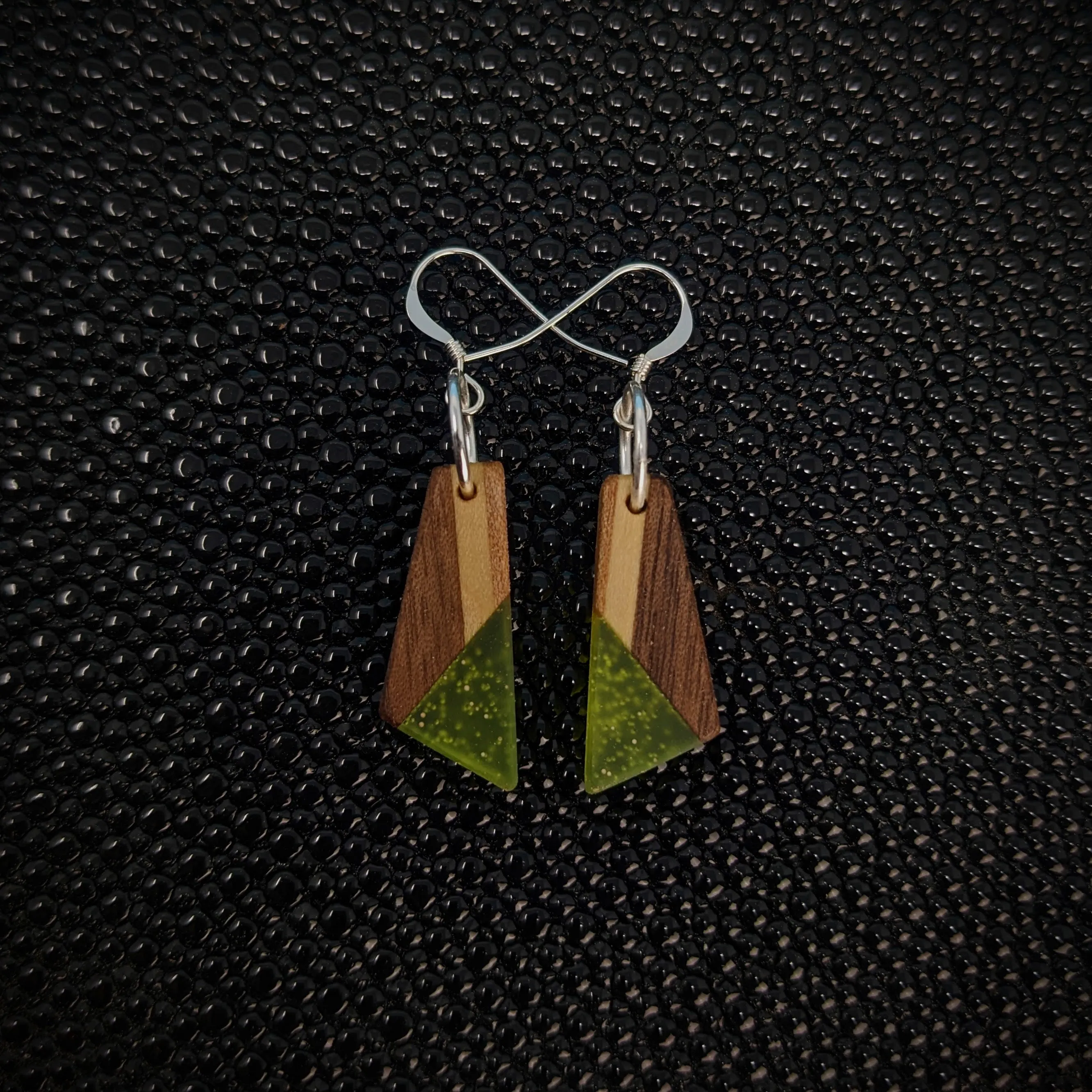 Green Points Dangle Earrings