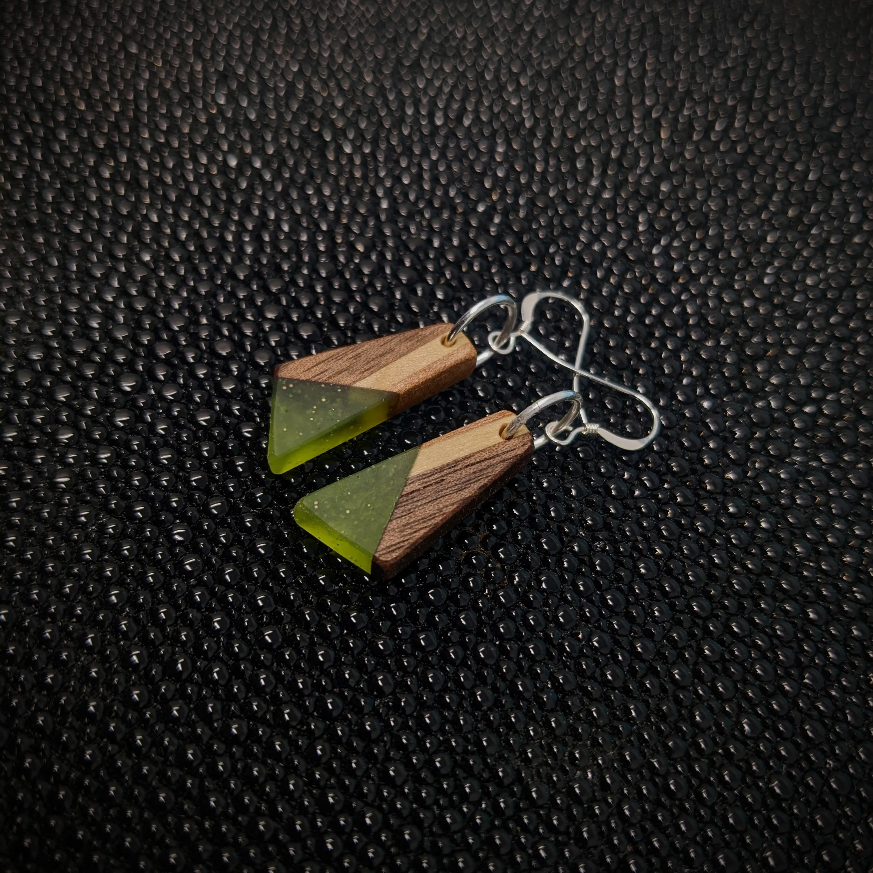 Green Points Dangle Earrings