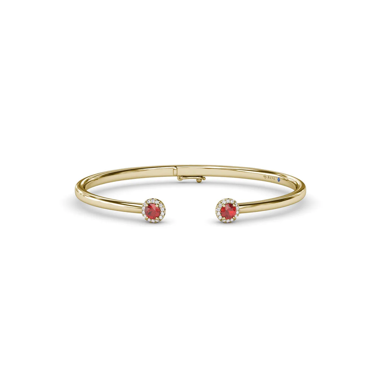 Halo Ruby and Diamond Bangle