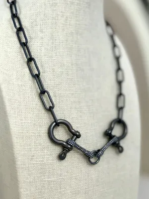 Horse Bit Necklace - Black