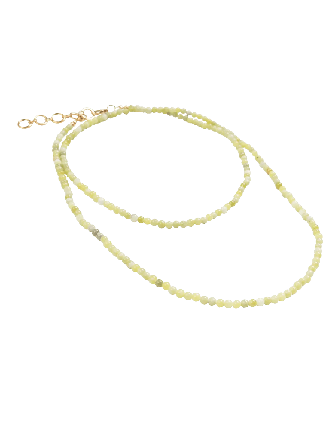 Jade Long Necklace - Gold