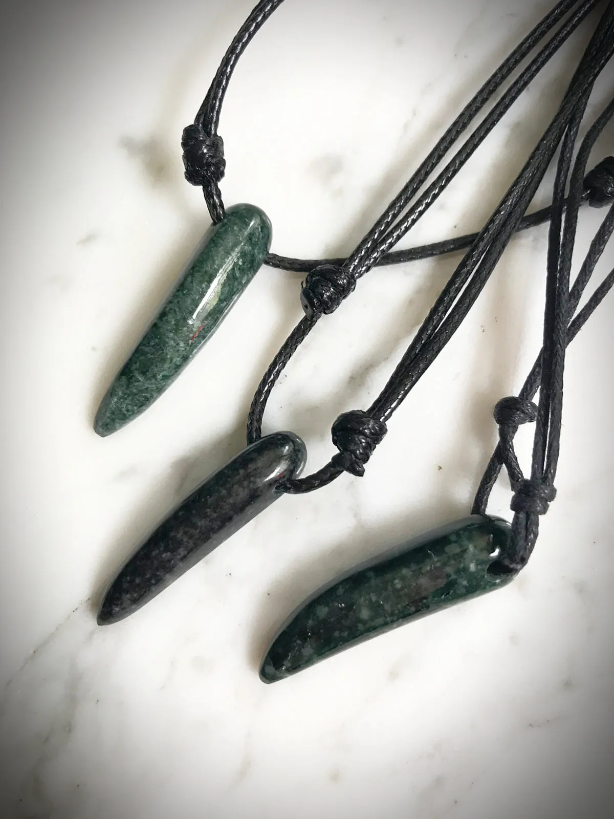 Jade Tooth & Cord Necklace