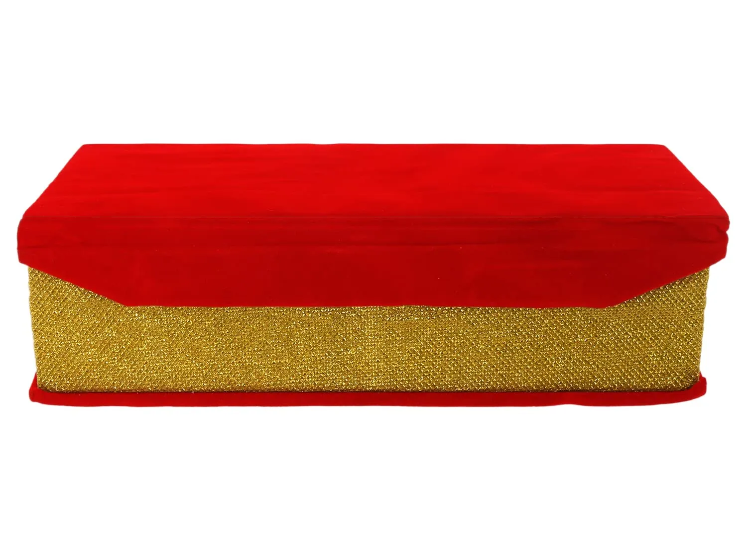 Kuber Industries Wooden Golden Glitter Laminated 1 Rod Bangle Box |Jewellery Box With Removable Rod And 2 Magnetic Buckle,Pack of 2 (Red)