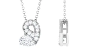 Lab Grown Diamond Pendant Necklace with Beaded Details