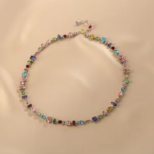 Ladies Multicolor Zircon Splice Necklace SKAJ030