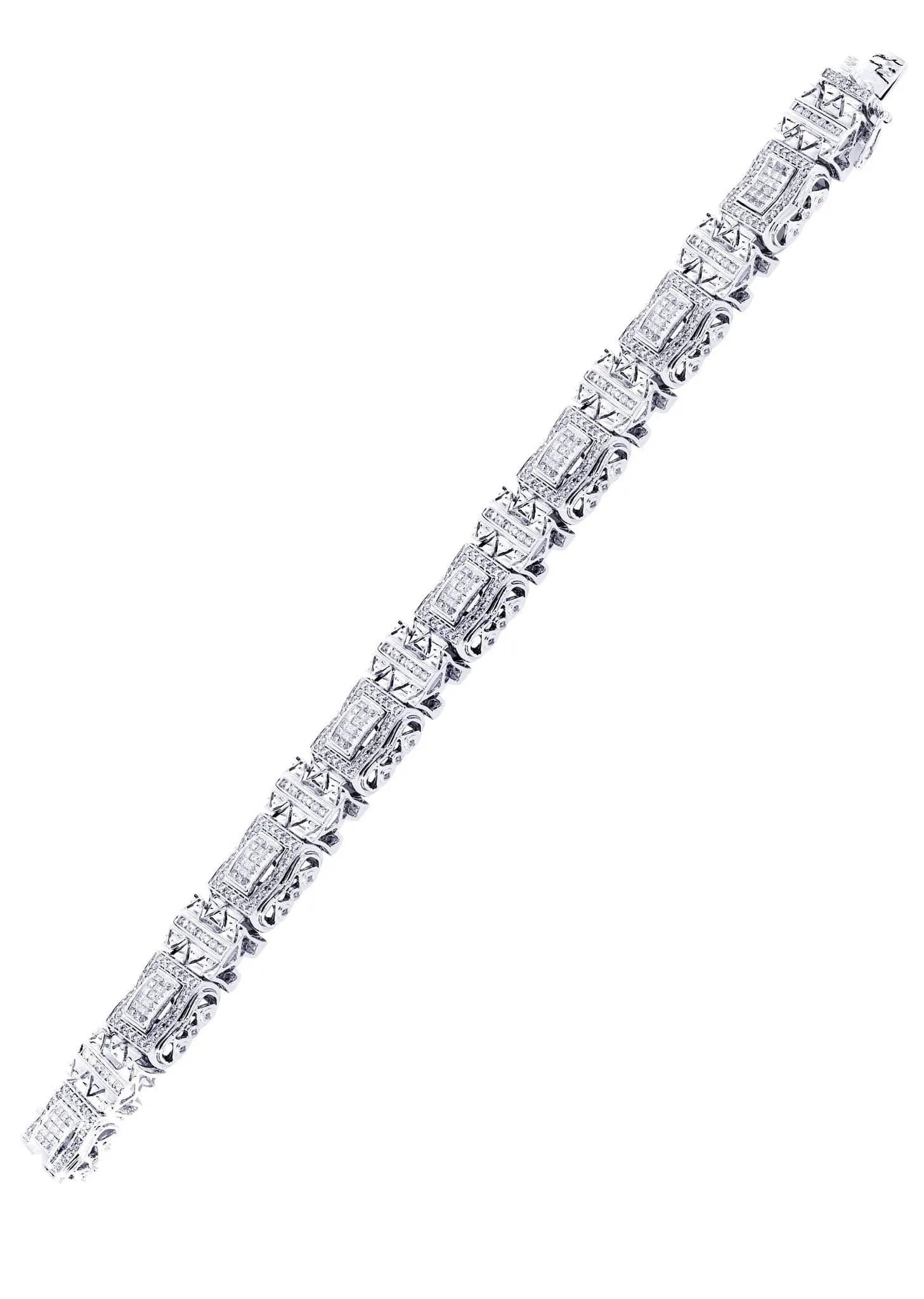 Mens Diamond Bracelet White Gold| 5.18 Carats| 56.08 Grams