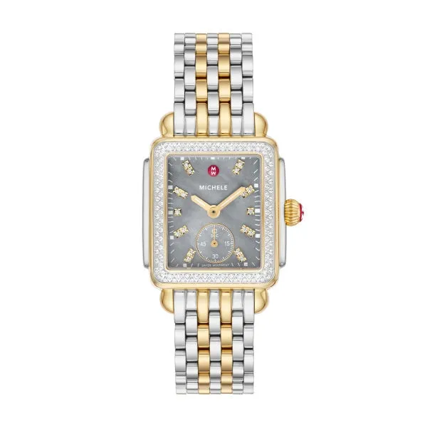 Michele Deco Mid Diamond Graphite Watch