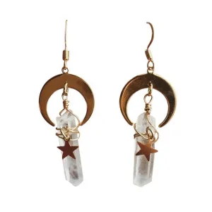 Moon Quartz Crystal Earrings