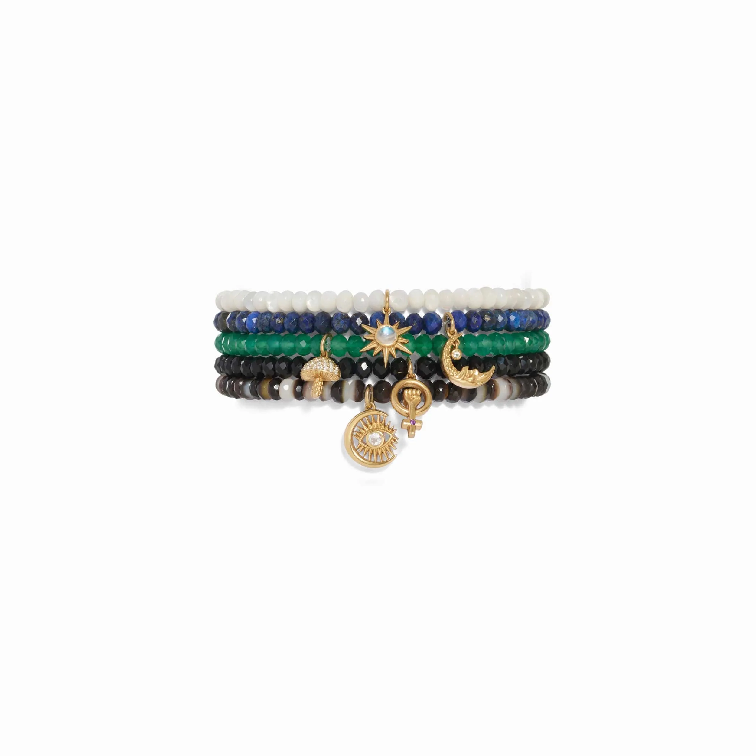 Moon Wave Lapis Beaded Bracelet