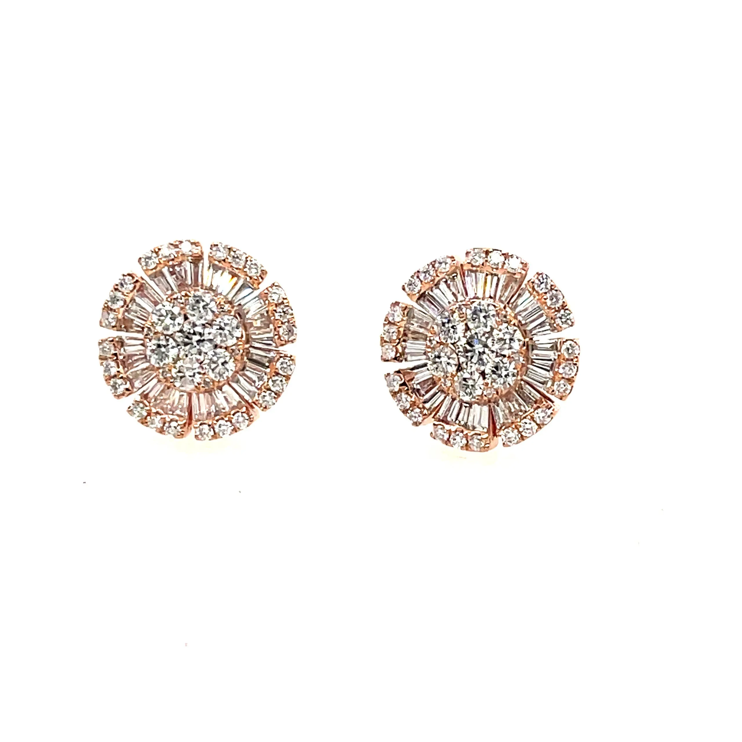 Multi Cut Diamond Mosaic Earrings