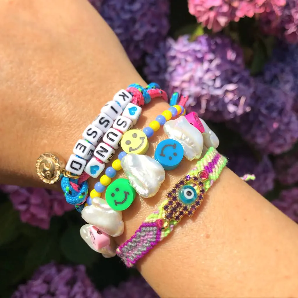 Multicolour Diamante Hamsa Hand Lucky Charm Friendship Bracelet