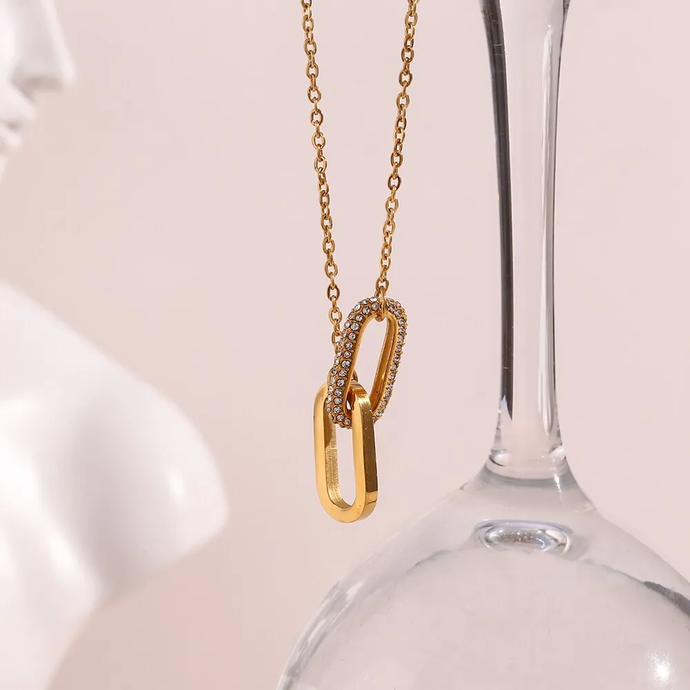 Pave Infinity Interlocking Necklace