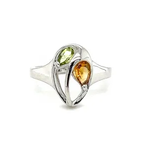 Peridot and Citrine Ring