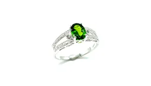 Peridot Ring in 10k White Gold