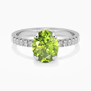 Peridot Silver Ring | Oval Shape Design | Irosk ®