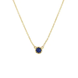 Petite Crown Bezel Lapis Necklace