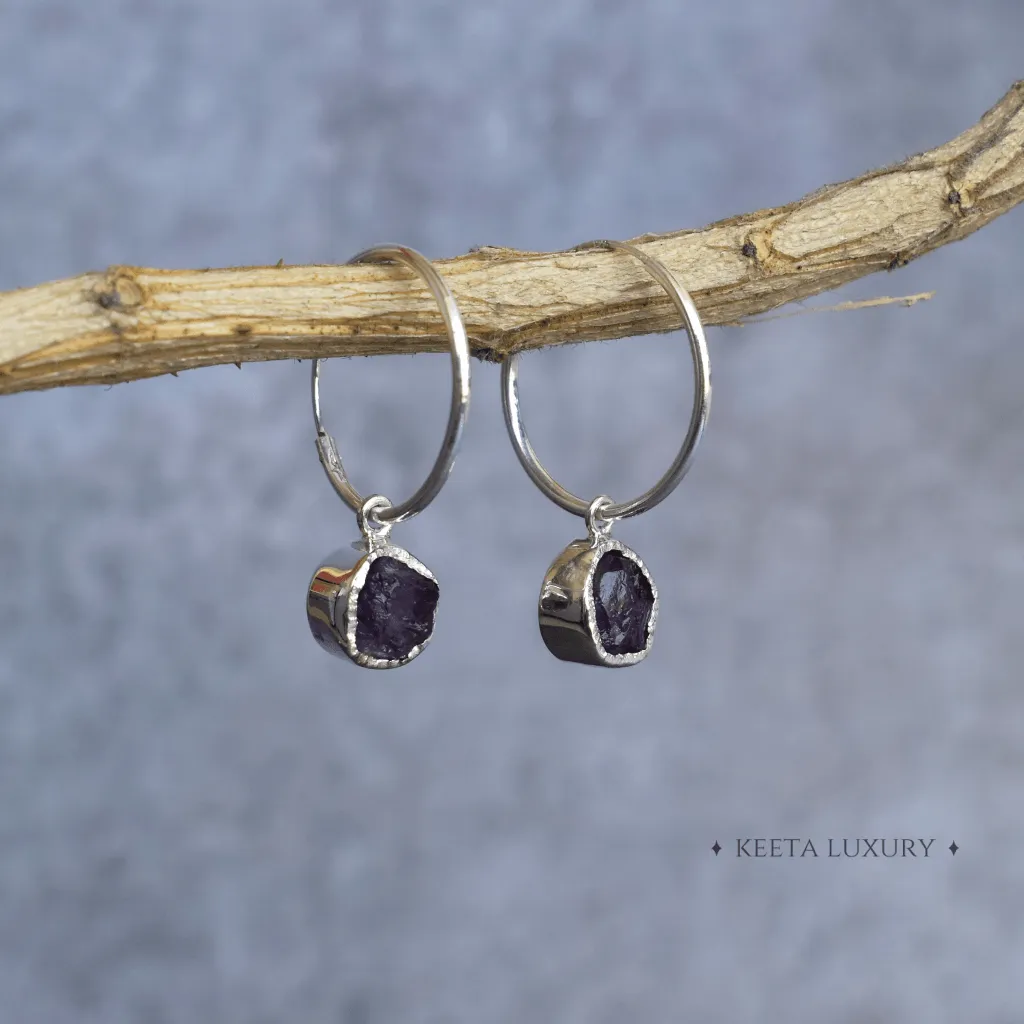 Raw Regency - Amethyst Earrings