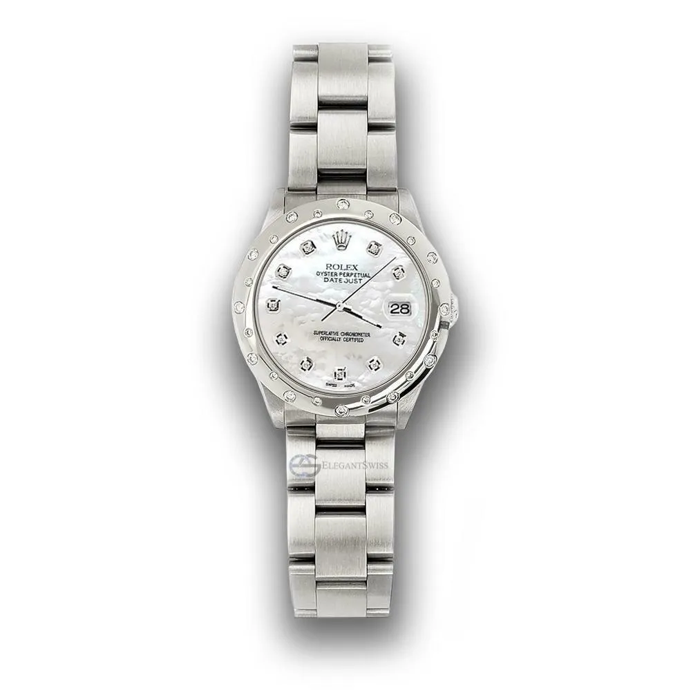 Rolex Datejust Midsize 31mm Domed 24 Diamonds Bezel/White MOP Dial Watch TFJ-142508797