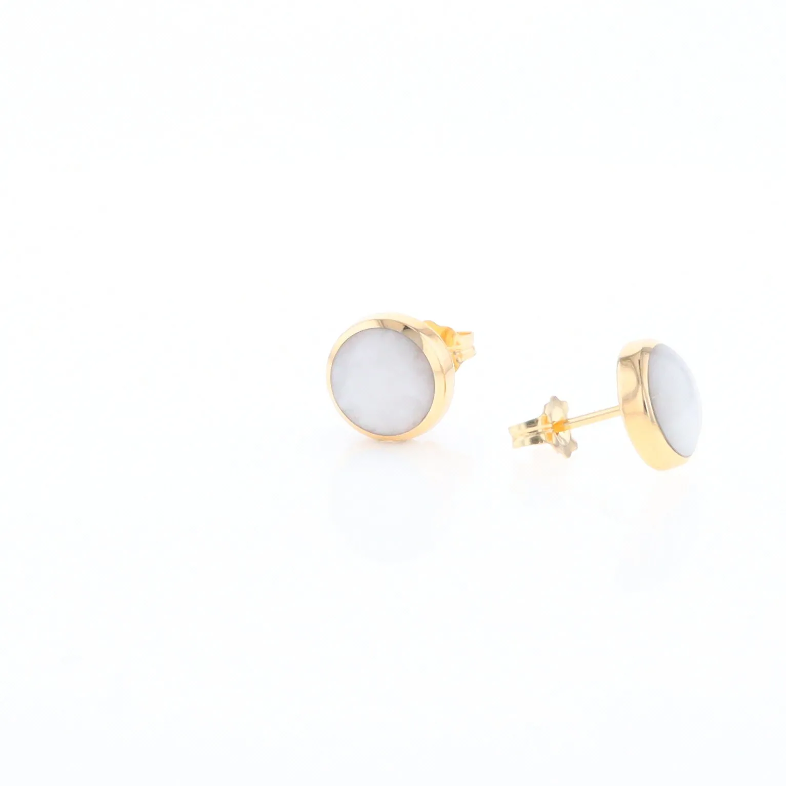 Round Historic Quartz Stud Earrings