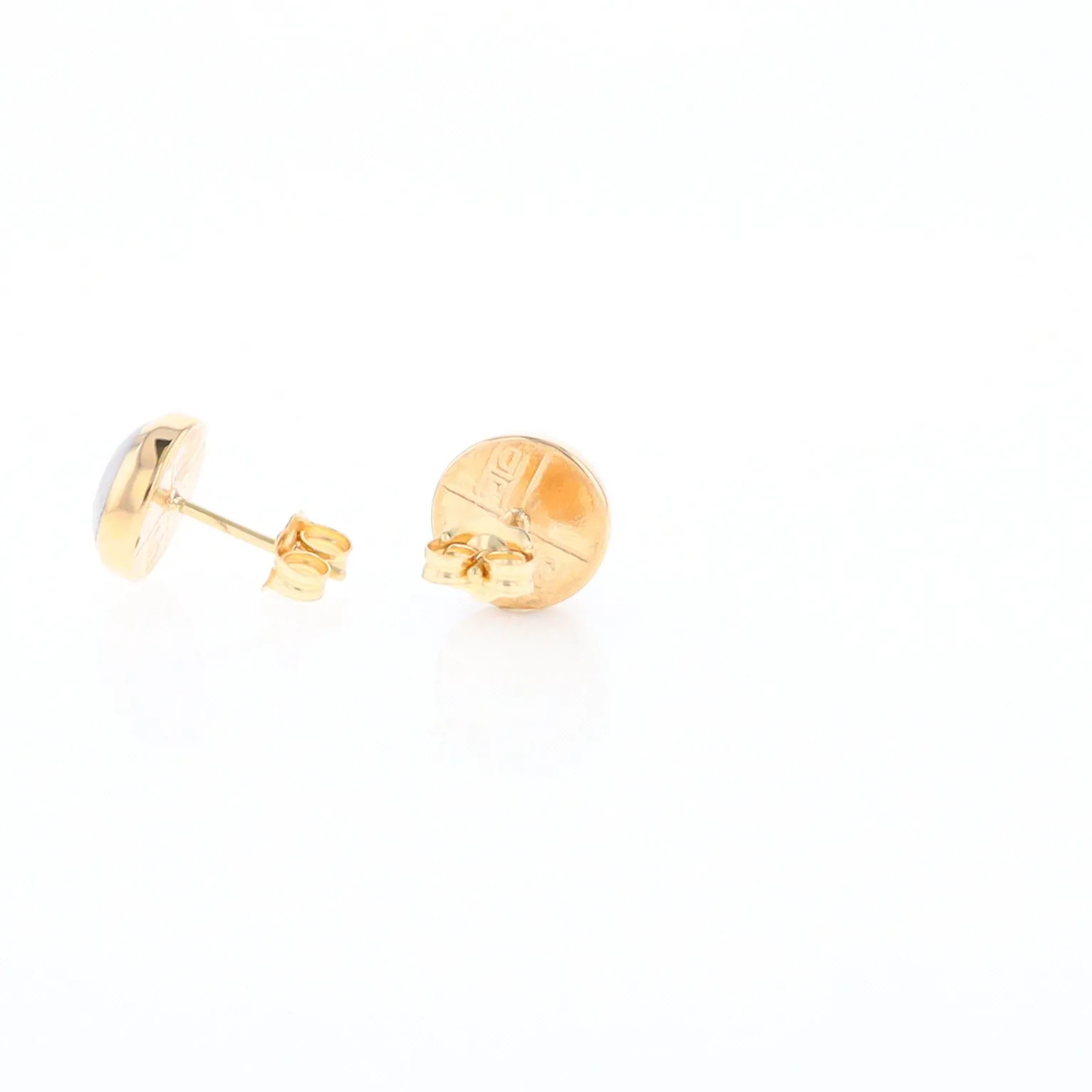 Round Historic Quartz Stud Earrings