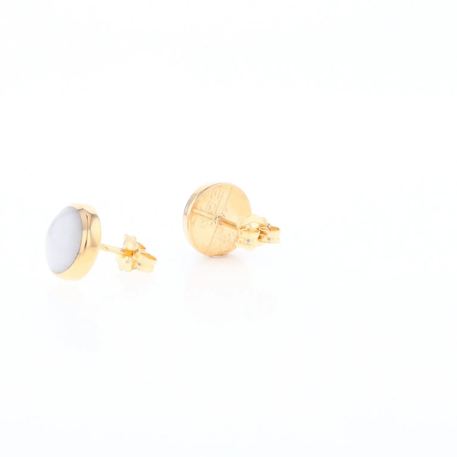 Round Historic Quartz Stud Earrings