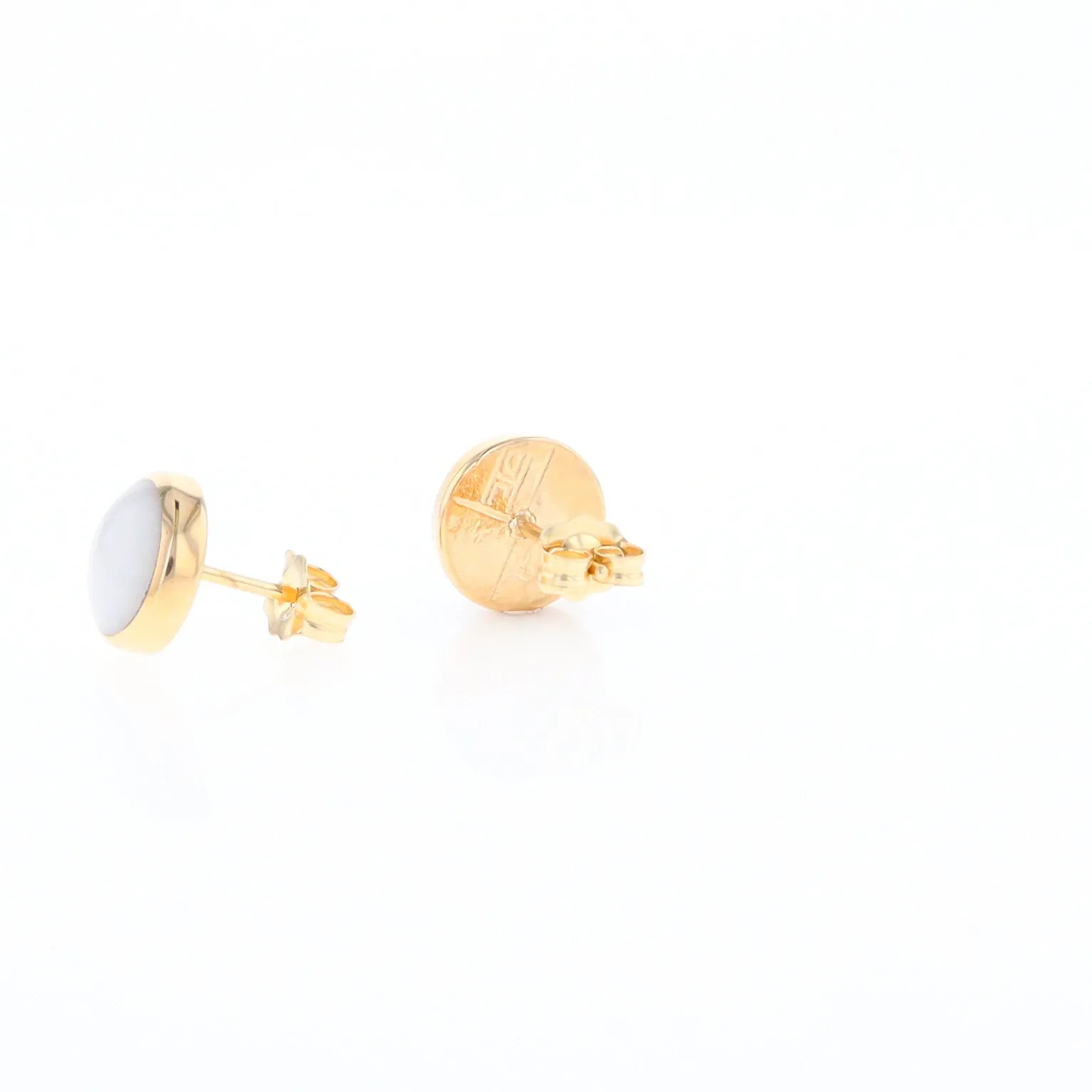 Round Historic Quartz Stud Earrings