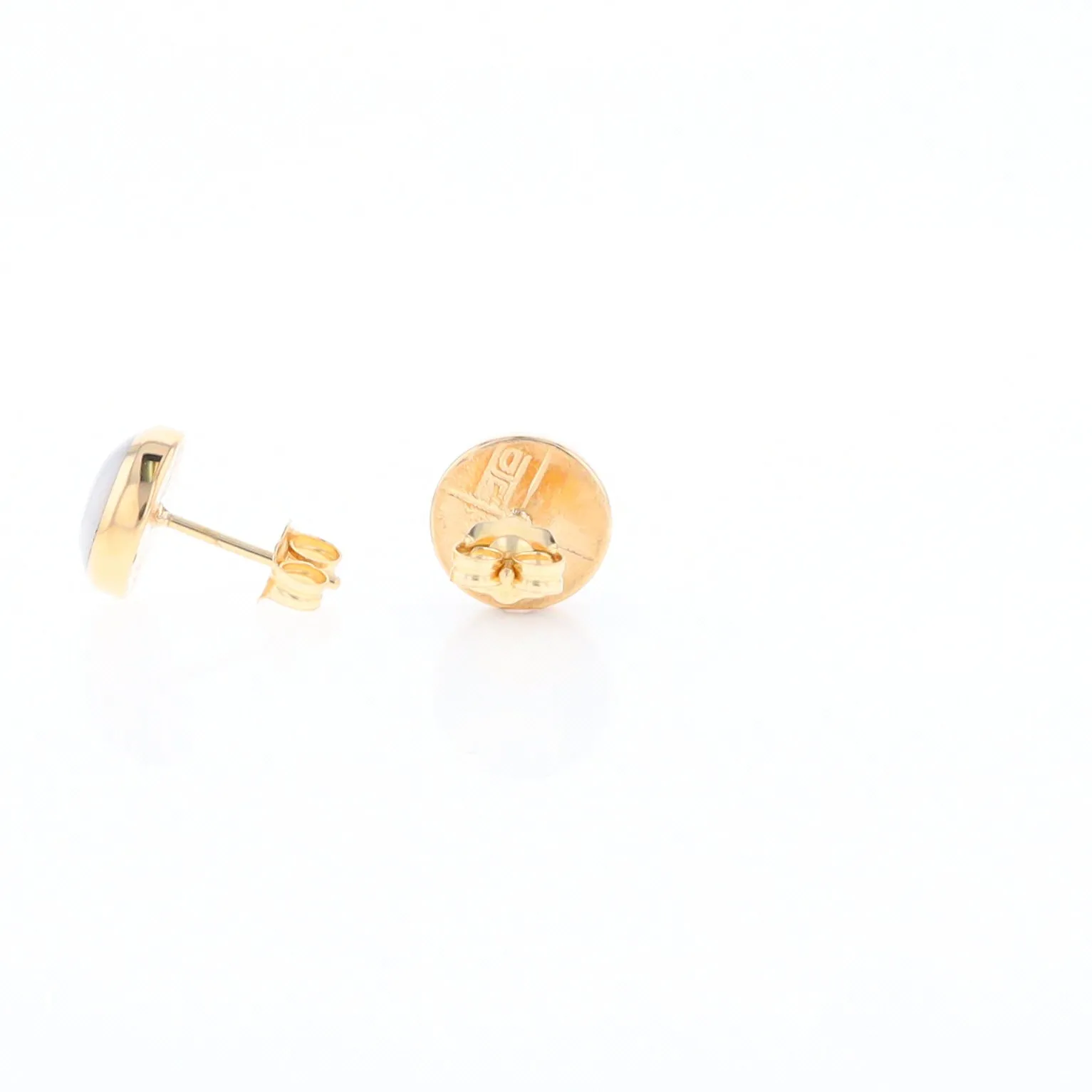 Round Historic Quartz Stud Earrings