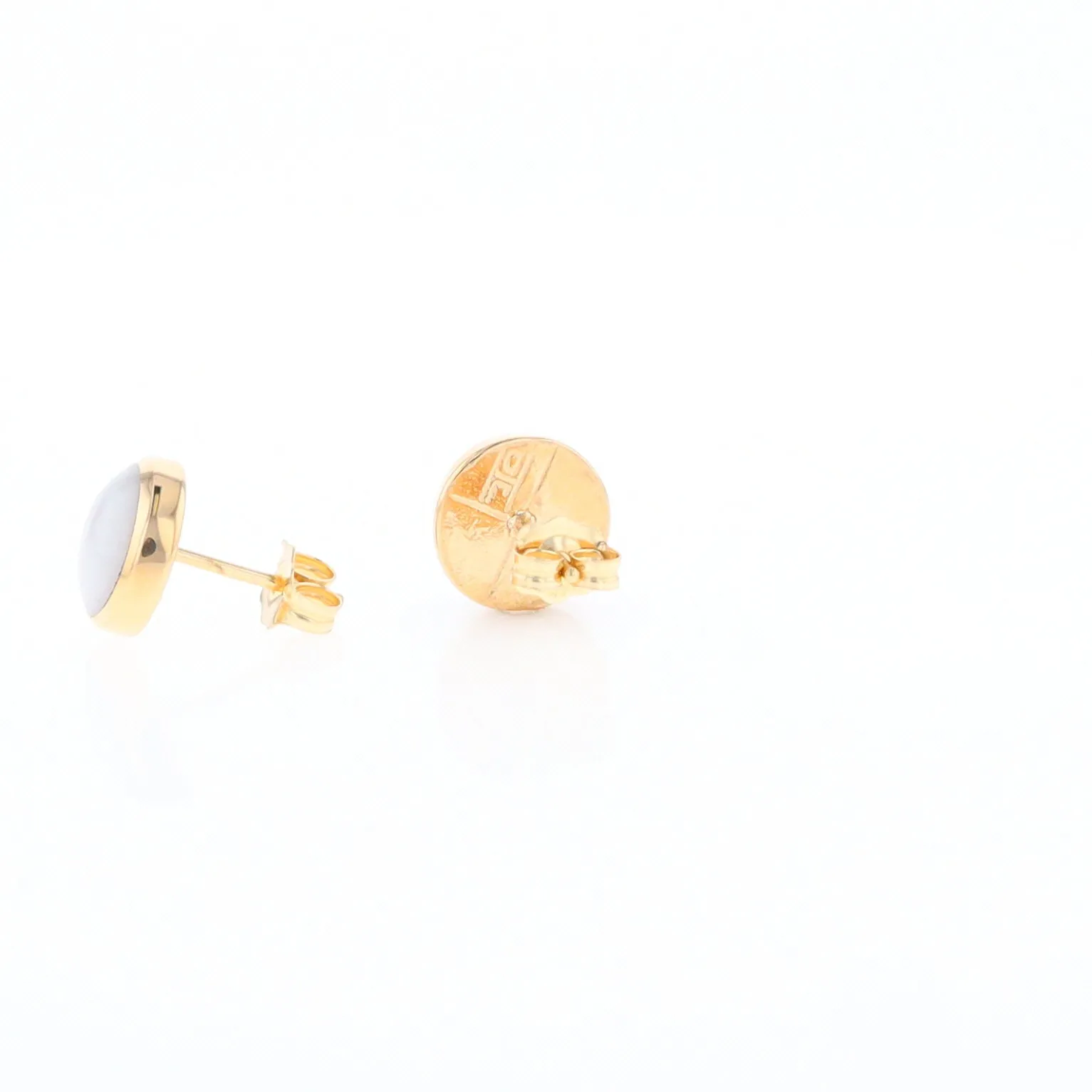 Round Historic Quartz Stud Earrings