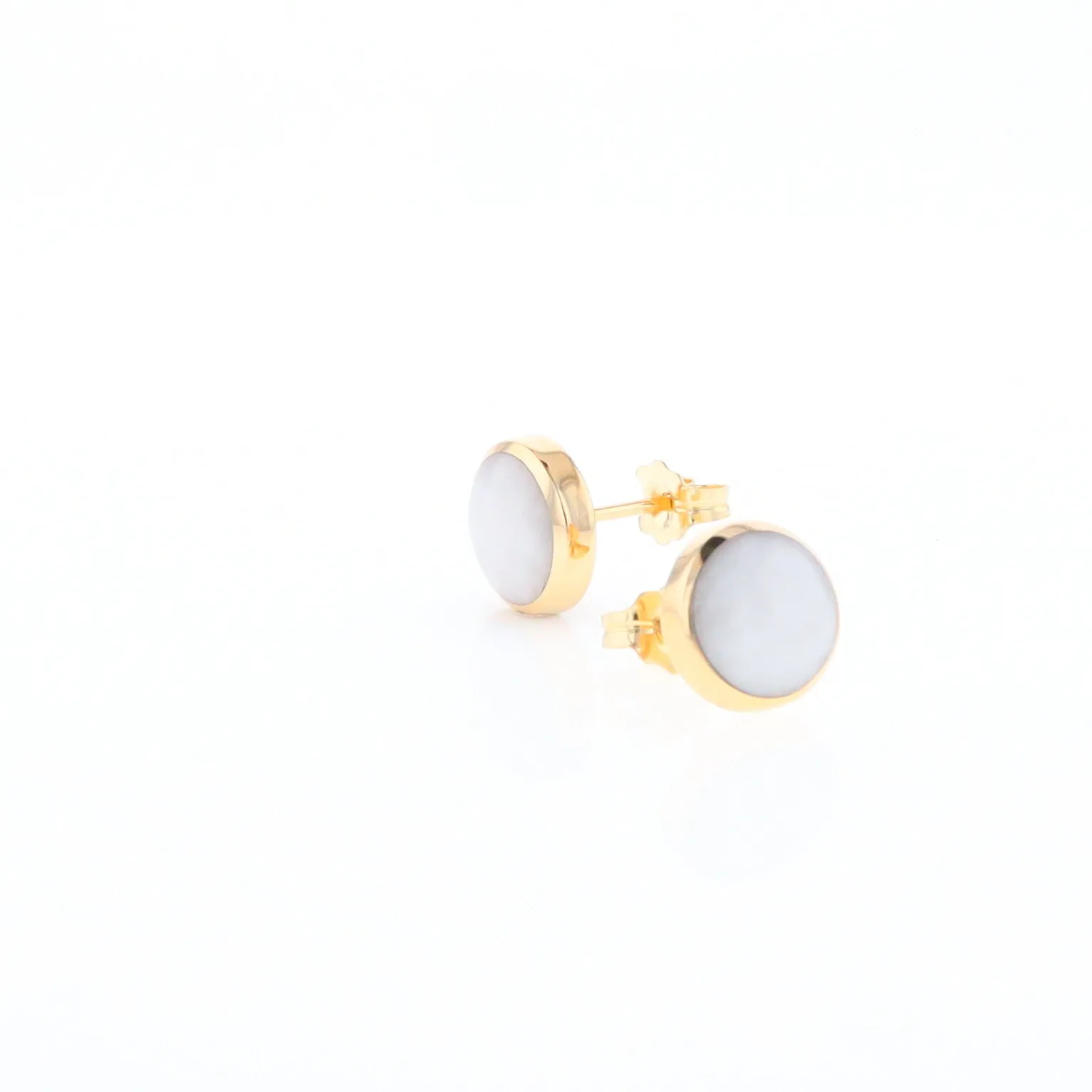 Round Historic Quartz Stud Earrings