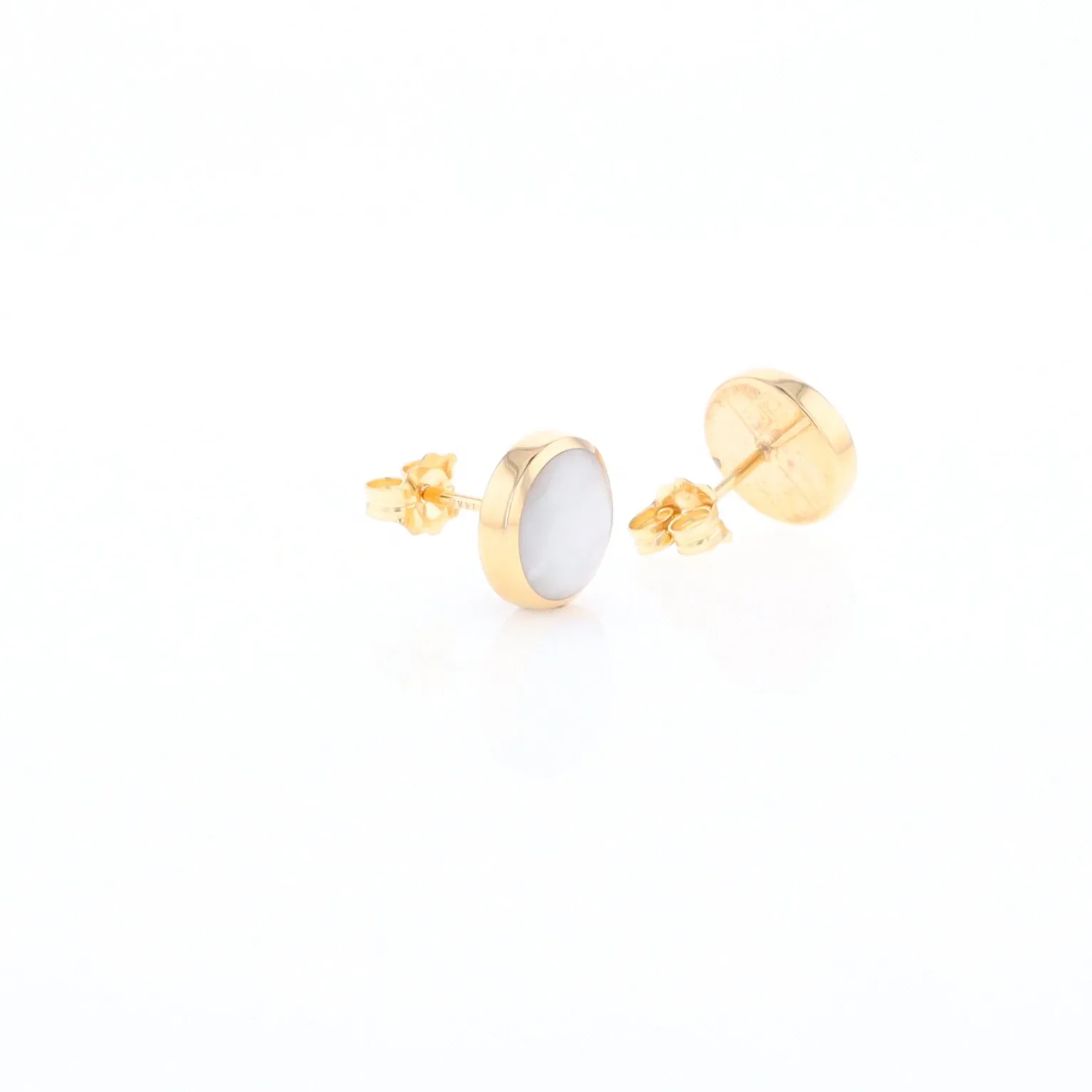 Round Historic Quartz Stud Earrings