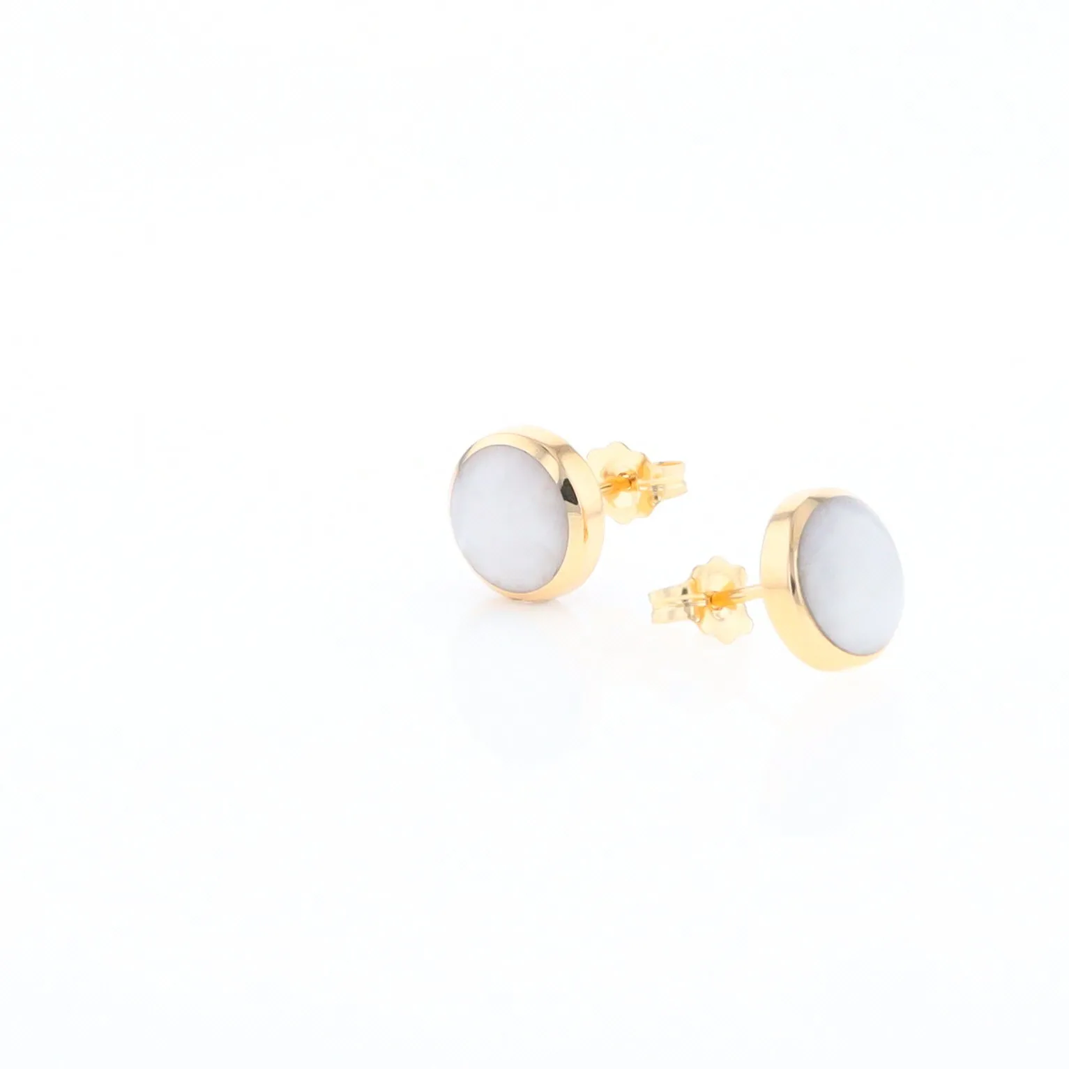 Round Historic Quartz Stud Earrings